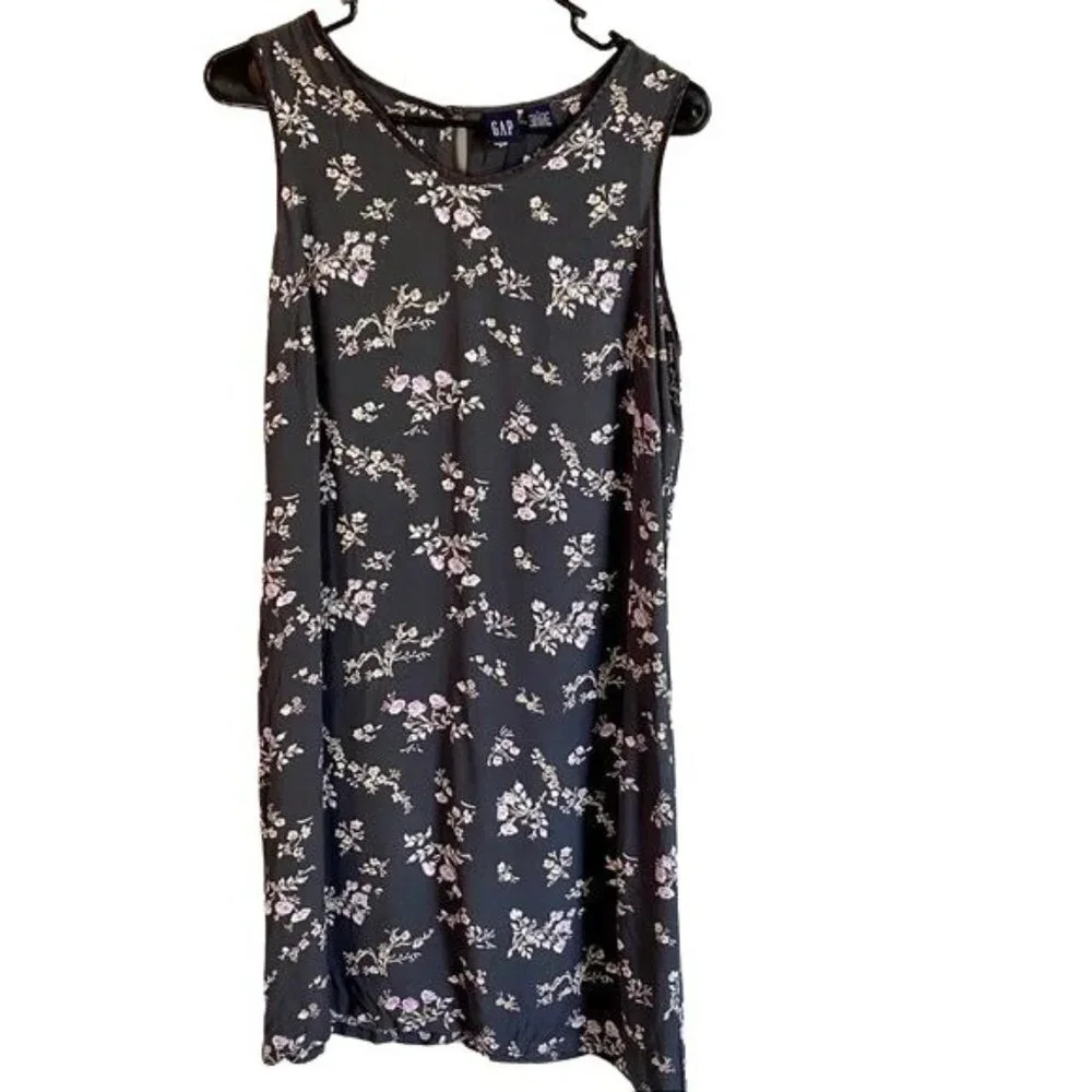 GAP Sleeveless Dress Grey with Flowers Girl's Size Large